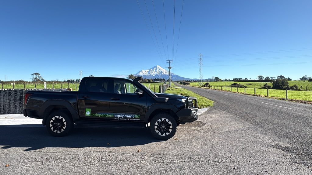 Independent Equipment vehicle supporting heavy machinery sales near Mount Taranaki, New Zealand